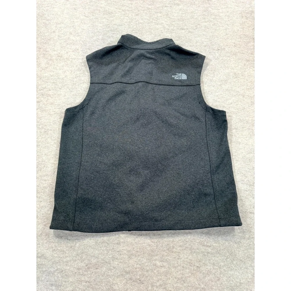 The North Face Ridgewall Soft Shell Vest Mens Large Gray Full Zip Embroidered